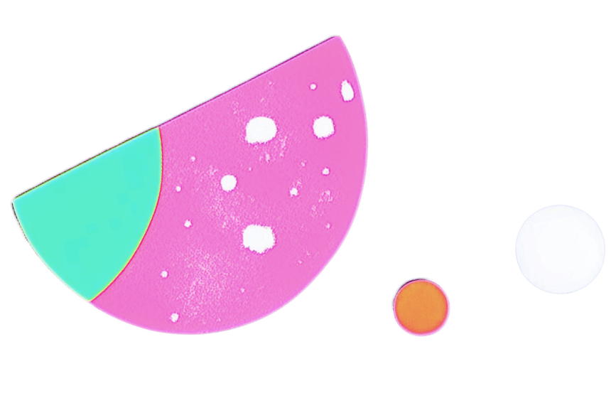 Pink and teal decorative shape